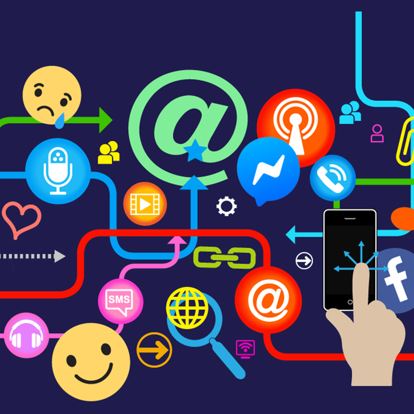 Illustration med digitale ikoner